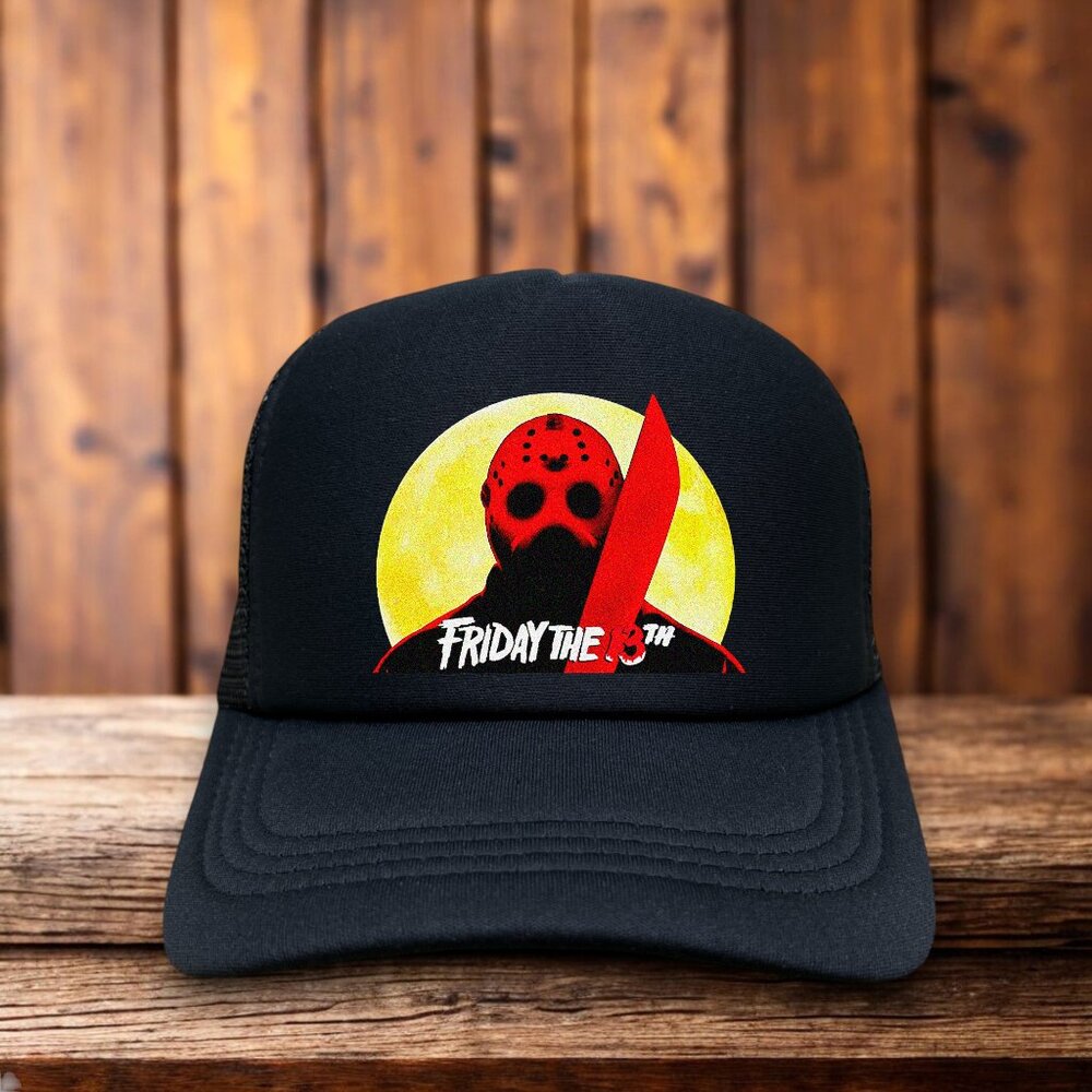 Friday The 13th Mens Trucker Hat Black Snapback Jason Voorhees Cap
